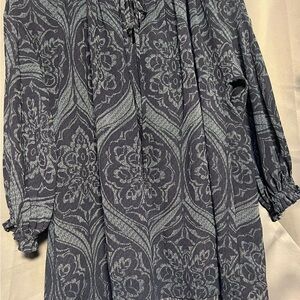 Blue Patterned Blouse